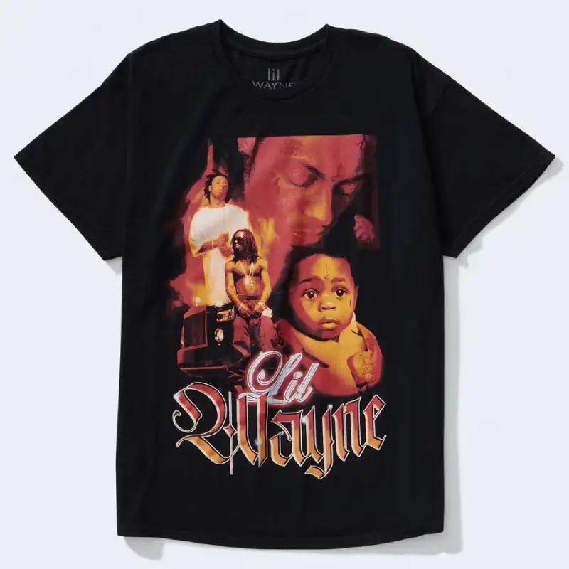 Home 5 Black Lil Wayne Graphic Short Sleeve Tee