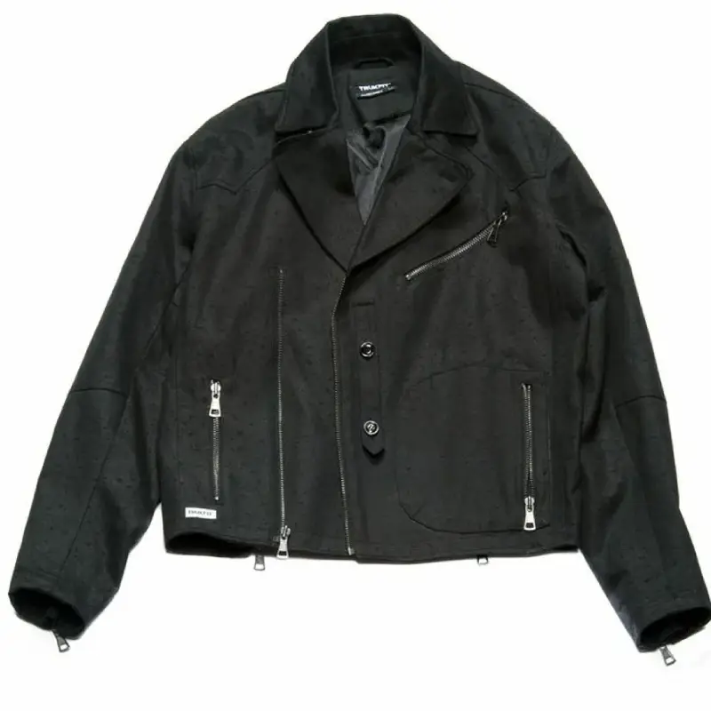 Home 17 Black Trukfit Biker Coated Twill Jacket Trukfit