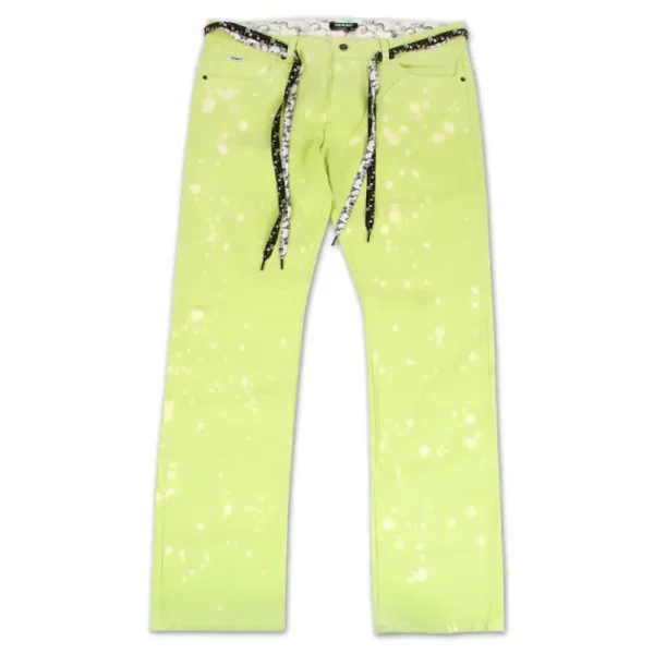 Lime Green Trukfit Splatter Denim Jeans