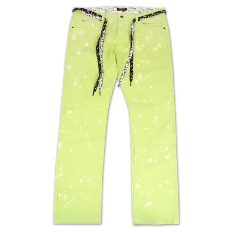 Lime Green Trukfit Splatter Denim Jeans - Trukfit Lime Green Trukfit Splatter Denim Jeans