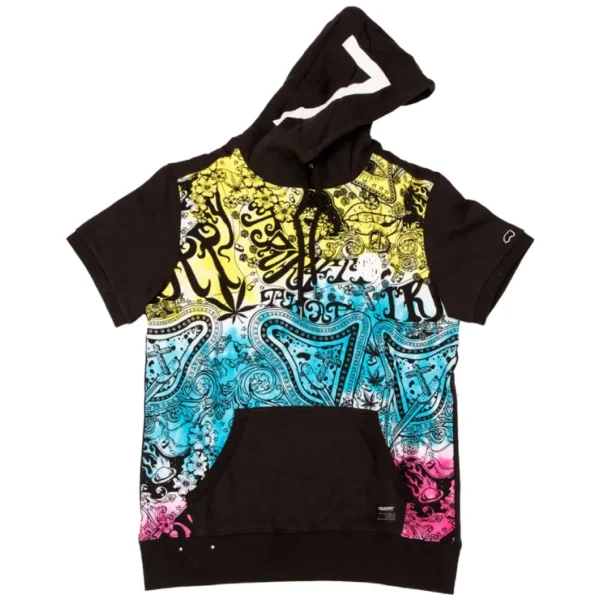 Black Trukfit Poster Print Short Sleeve Hoodie