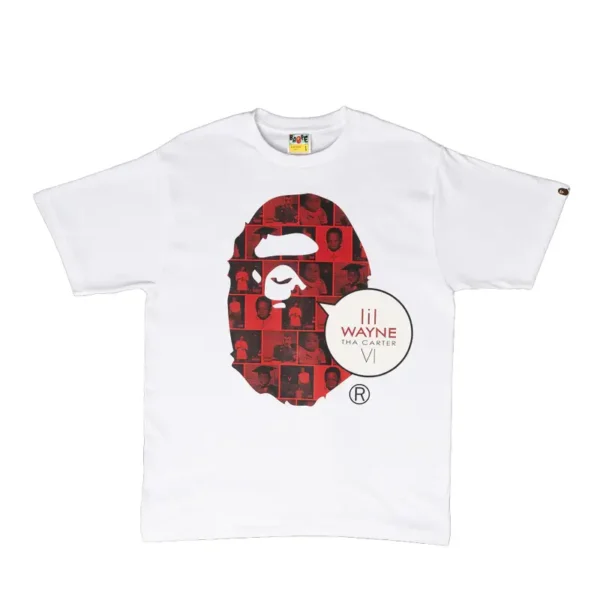White Lil Wayne Tha Carter VI x BAPE T-shirt