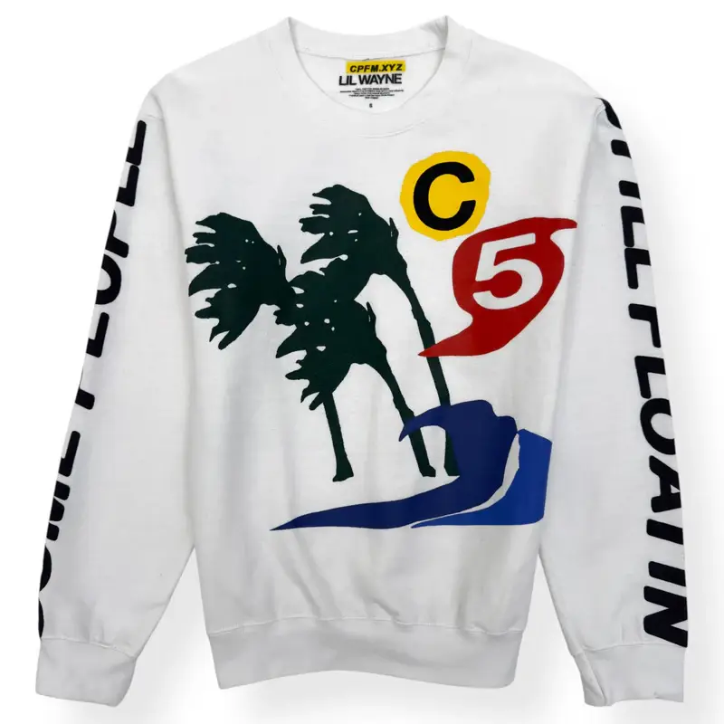 Home 9 White Lil Wayne X Cactus Plant Flea Market Crewneck Sweatshirt