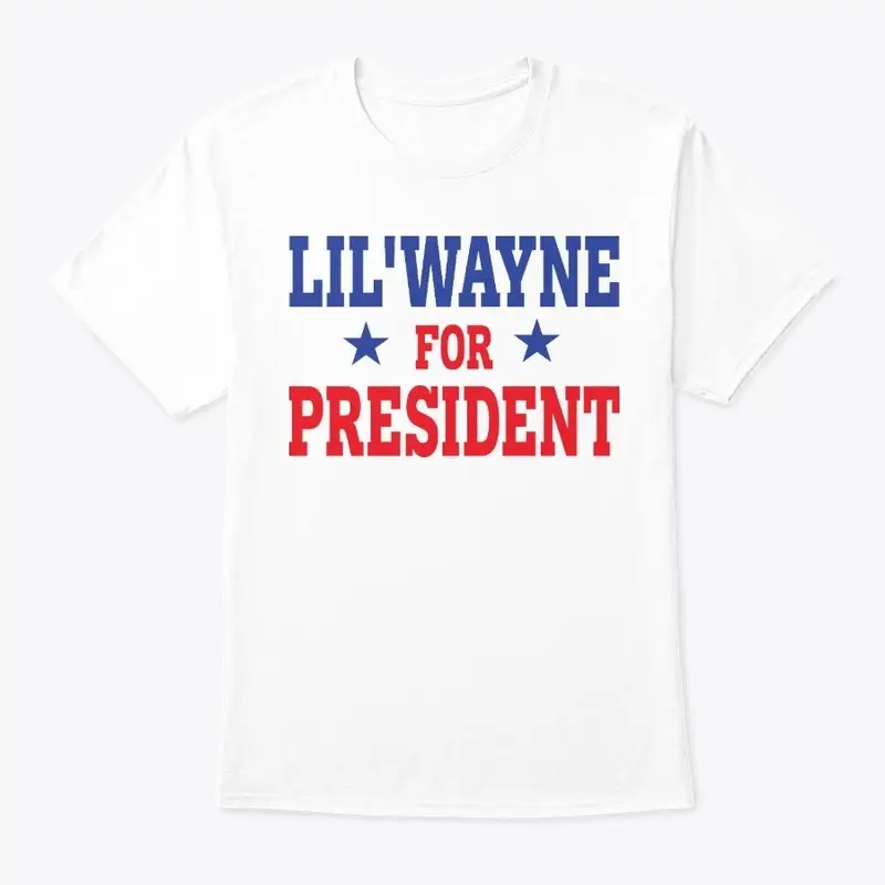 White Lil Wayne For President Short Sleeve Tee - Lil Wayne Merch White Lil Wayne for President Short Sleeve Tee