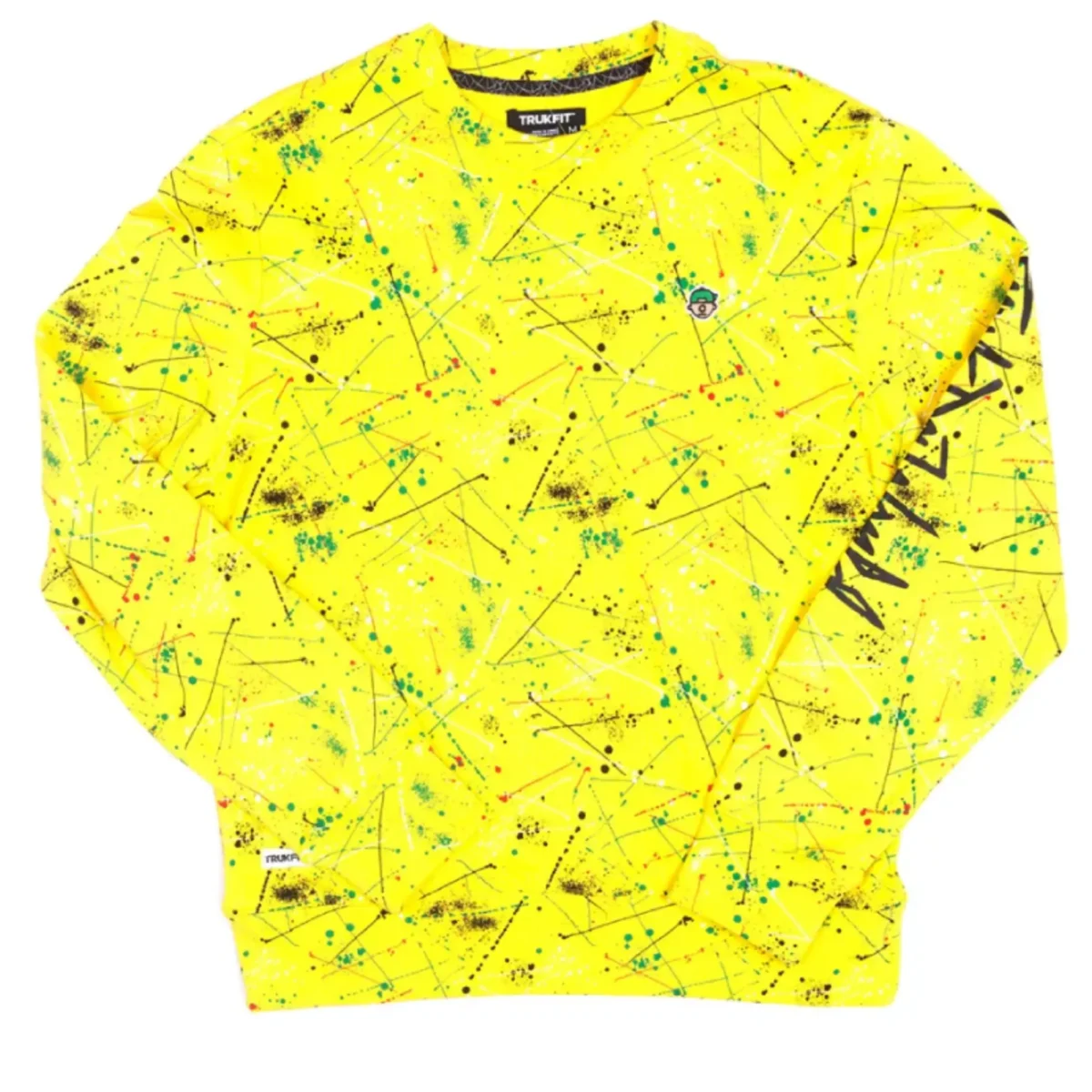 Yellow Trukfit D Splatter Crew Sweatshirt