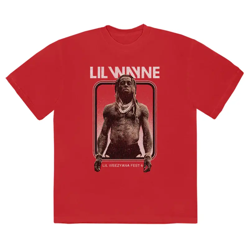 Red LIL WEEZYANA Fest 6 T-shirt