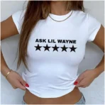 White Ask Lil Wayne Crop Top Shirt
